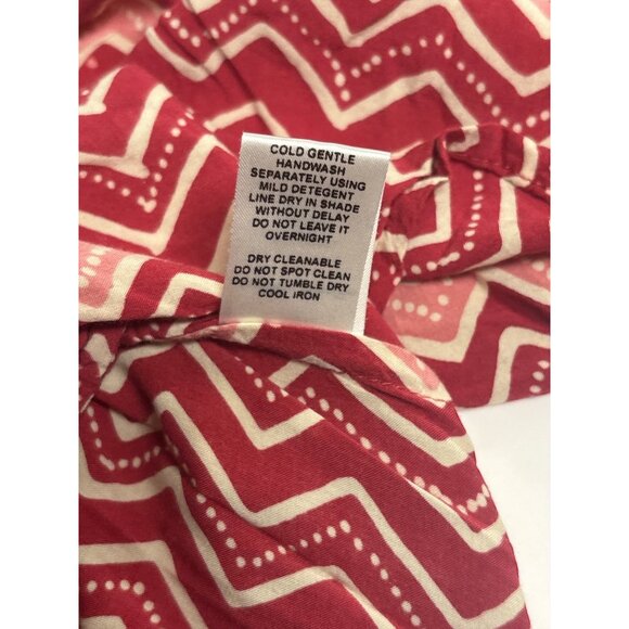 Natalie Martin Red Zigzag Print Wrap Dress – Boho Resortwear Lightweight Midi M - Picture 7 of 9